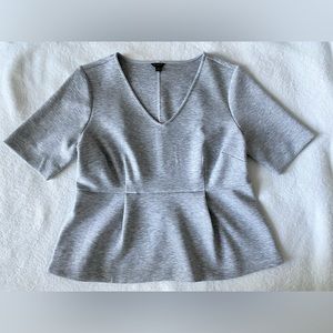 Ann Taylor Peplum Shirt, Size XL Petite, Gray, Used